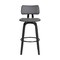 Armen Living Pico 26" Swivel Black Wood Counter Stool in Gray Faux Leather with Black Metal LCPIBABLKGRY26 - alternate 8
